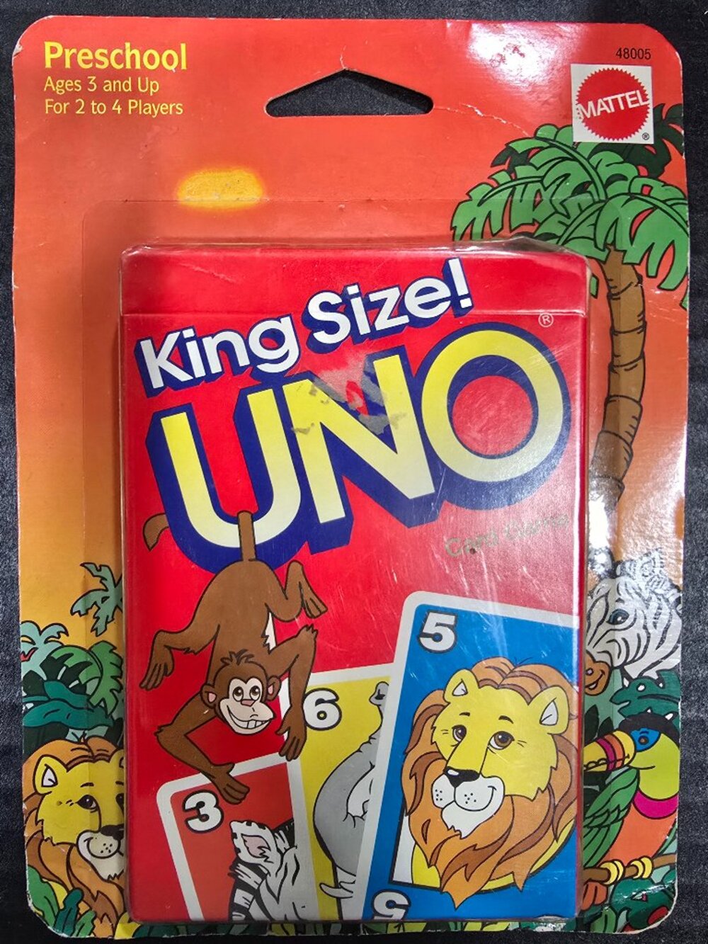 Vintage UNO 1994 KING SIZE Preschool Card Game by Mattel
